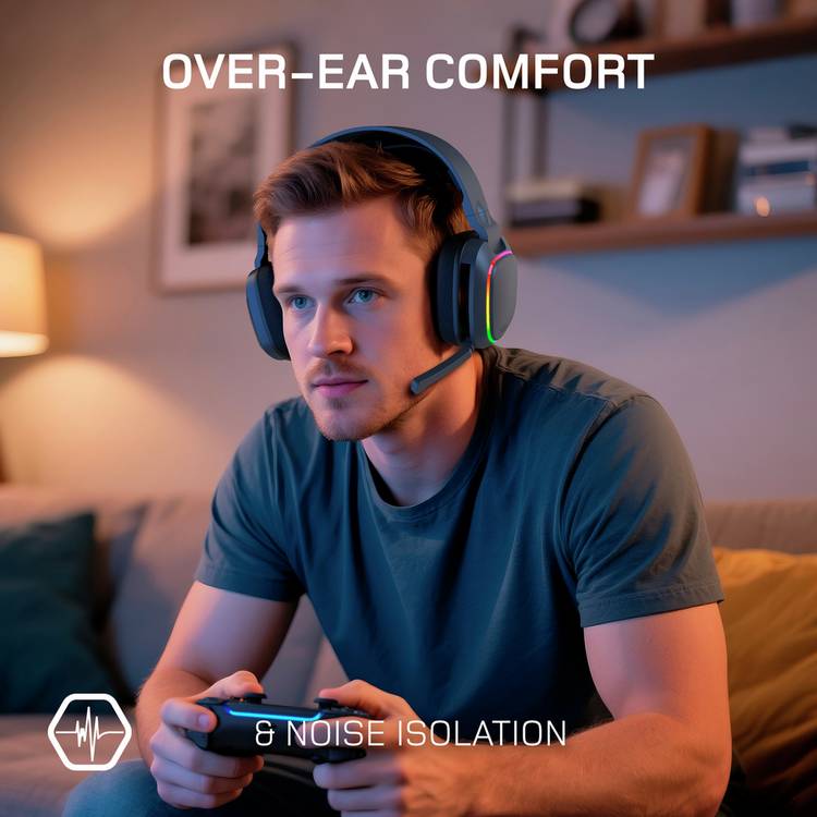Gioteck gaming headset TX5+ Wireless DUO RGB, imported from the UK