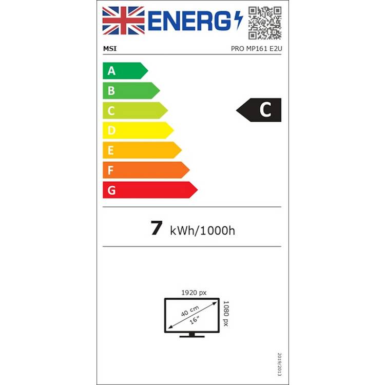 MSI Pro MP161 portable monitor 16in, UK version