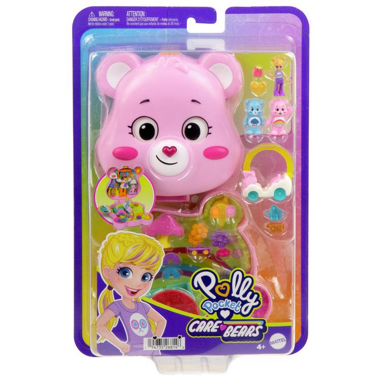 Polly Pocket Care Bears playset with dolls and car, imported from the UK