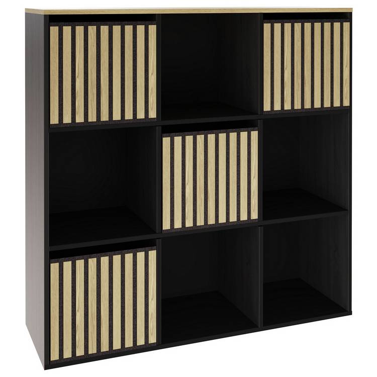 GFW Kube 9 Cube Storage Unit Black & Oak - British product