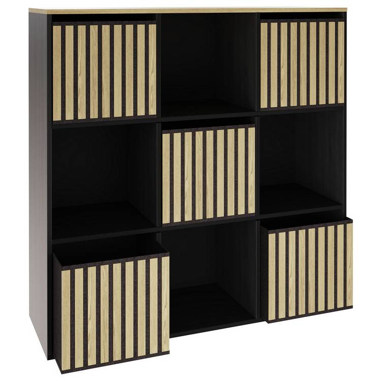 GFW Kube 9 Cube Storage Unit Black & Oak - British product