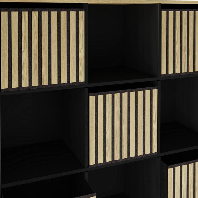 GFW Kube 9 Cube Storage Unit Black & Oak - British product