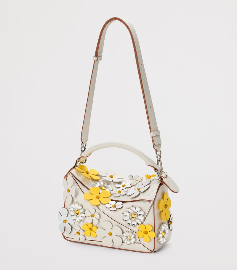 LOEWE Puzzle bag small daisy-embellished - British product