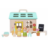 Chad Valley wooden garden house set with figures, UK version