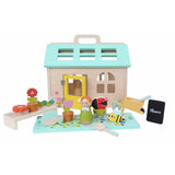 Chad Valley wooden garden house set with figures, UK version