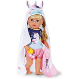 Baby Born unicorn hooded towel set for dolls 36cm - British product