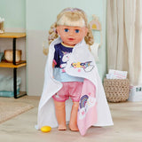 Baby Born unicorn hooded towel set for dolls 36cm - British product
