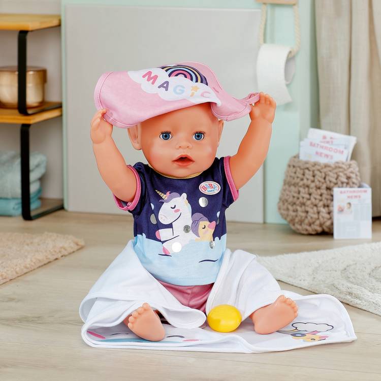 Baby Born unicorn hooded towel set for dolls 36cm - British product