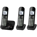 Panasonic cordless phone triple handset pack with answer machine (British brand)