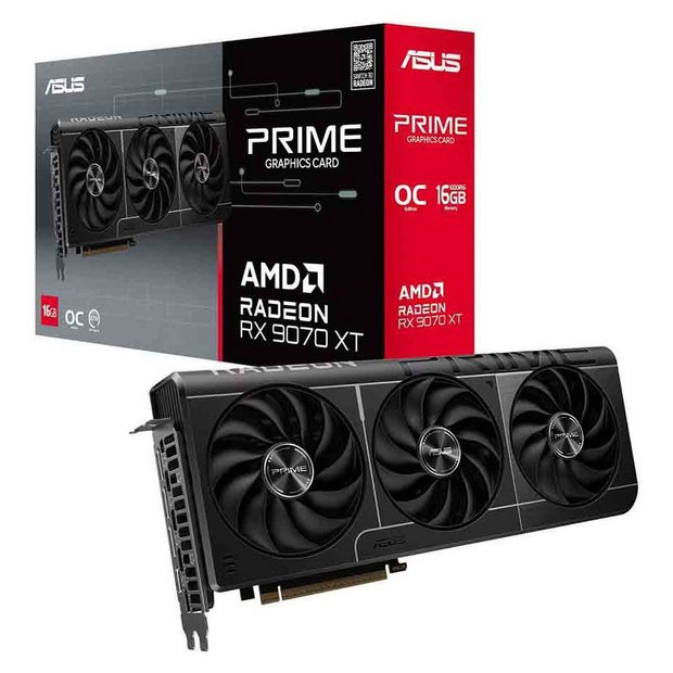 ASUS Radeon RX 9070 XT Prime OC 16GB graphics card (British brand)