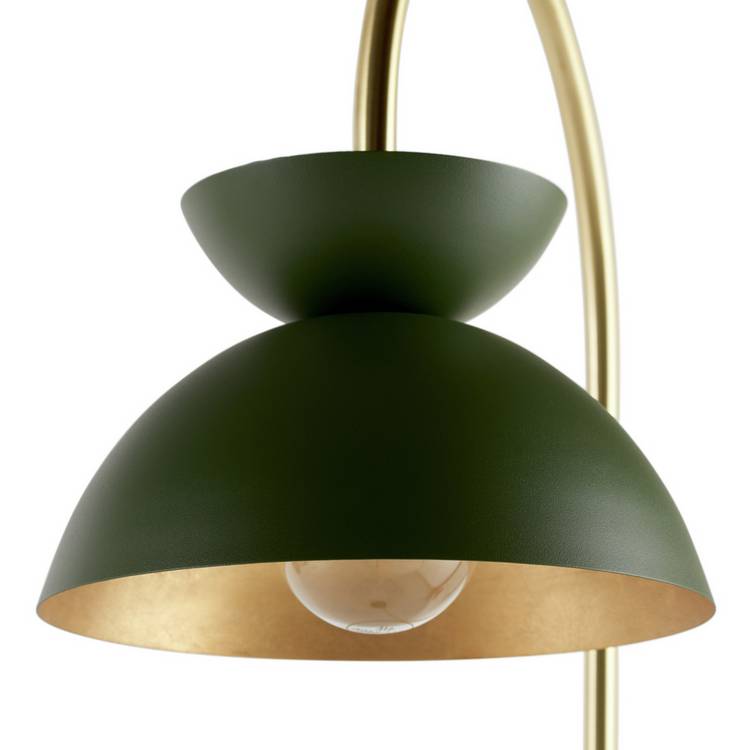 Habitat green floor lamp with marble base, imported from the UK