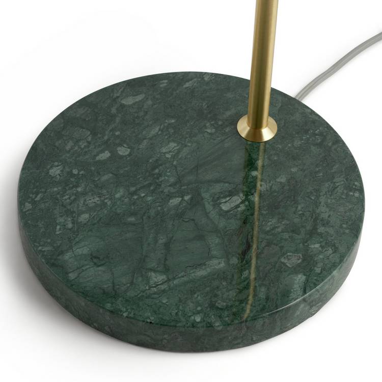 Habitat green floor lamp with marble base, imported from the UK