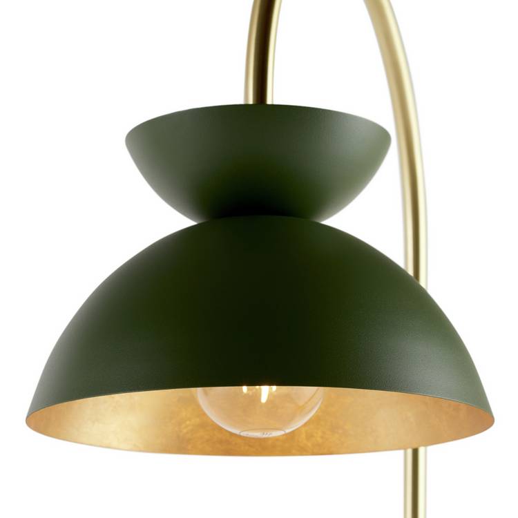 Habitat green floor lamp with marble base, imported from the UK