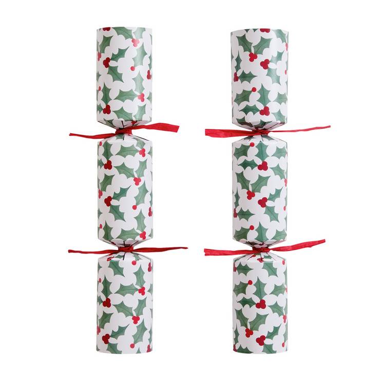 Argos Home Holly Christmas crackers pack of 12 - British product