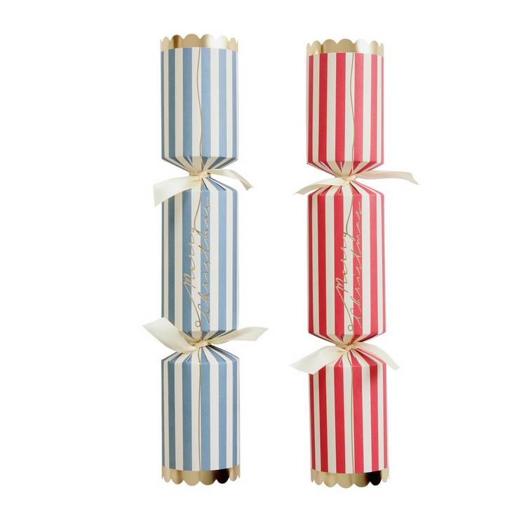 Argos Home luxury striped Christmas crackers pack of 6 - British product