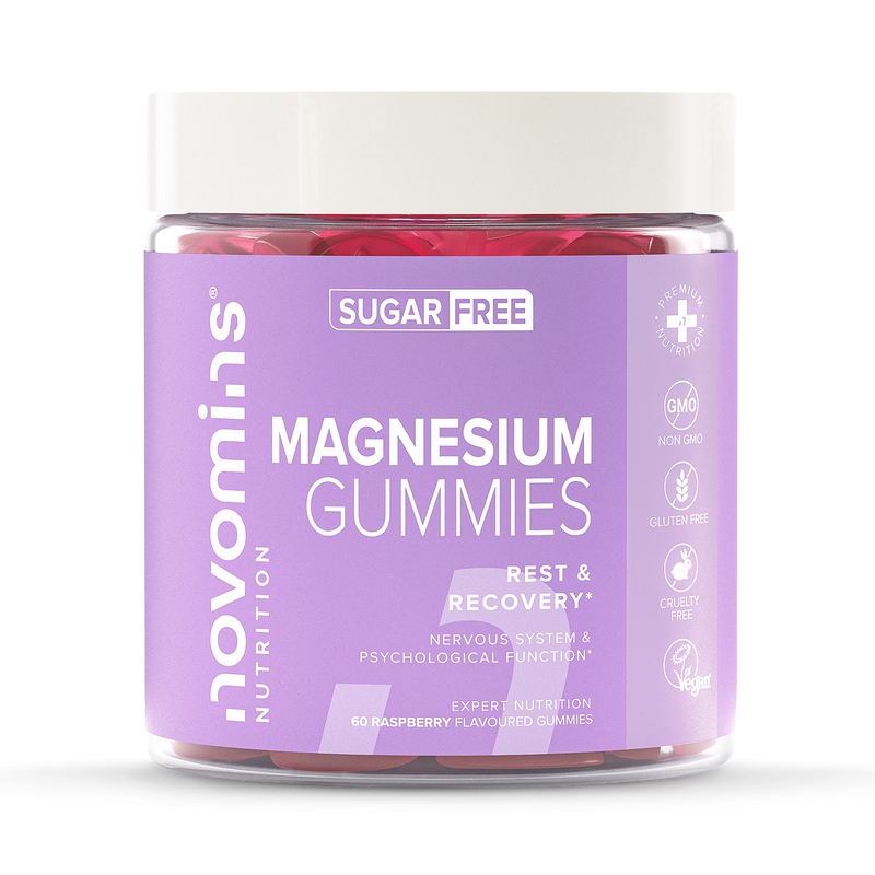 Novomins Magnesium gummies raspberry flavoured 60 pack (British brand)
