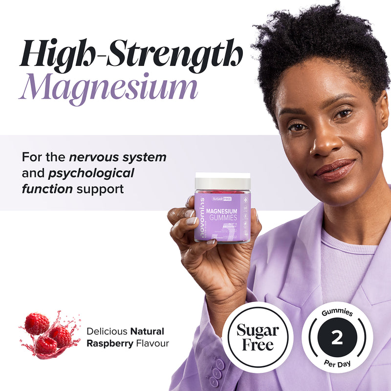 Novomins Magnesium gummies raspberry flavoured 60 pack (British brand)