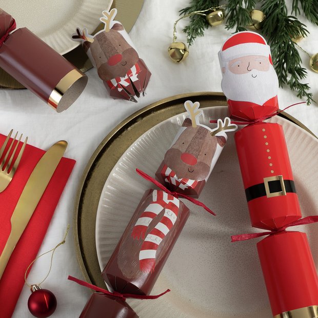 Argos Home Santa Christmas crackers pack of 6, imported from the UK
