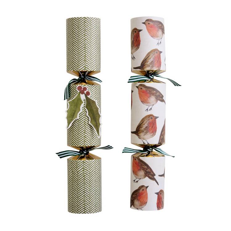 Argos Home luxury robin Christmas crackers pack of 6, UK version