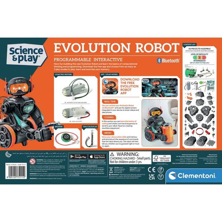 Clementoni Evolution Robot STEM toy, imported from the UK