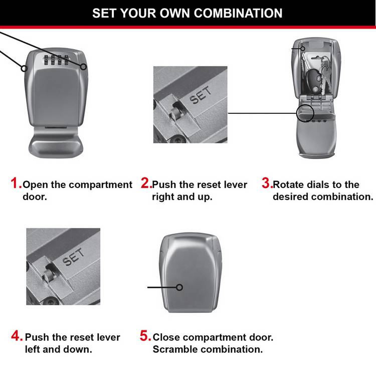 Master Lock reinforced certified wall mounted key safe - British product