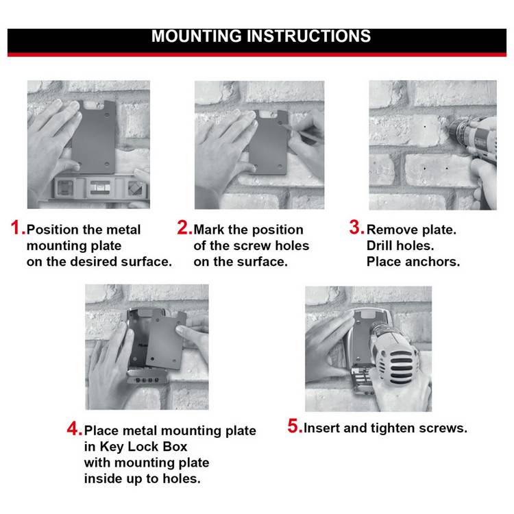 Master Lock reinforced certified wall mounted key safe - British product