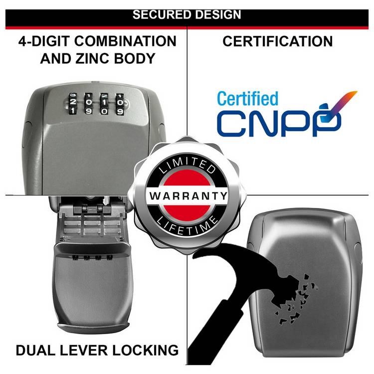 Master Lock reinforced certified wall mounted key safe - British product