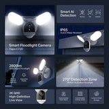 Tapo C720 floodlight camera 2K outdoor security, imported from the UK