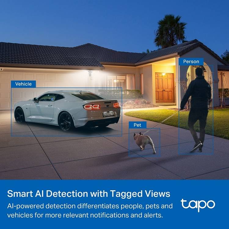 Tapo C720 floodlight camera 2K outdoor security, imported from the UK