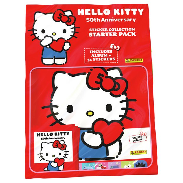 Hello Kitty 50th anniversary sticker album and sticker packets, imported from the UK