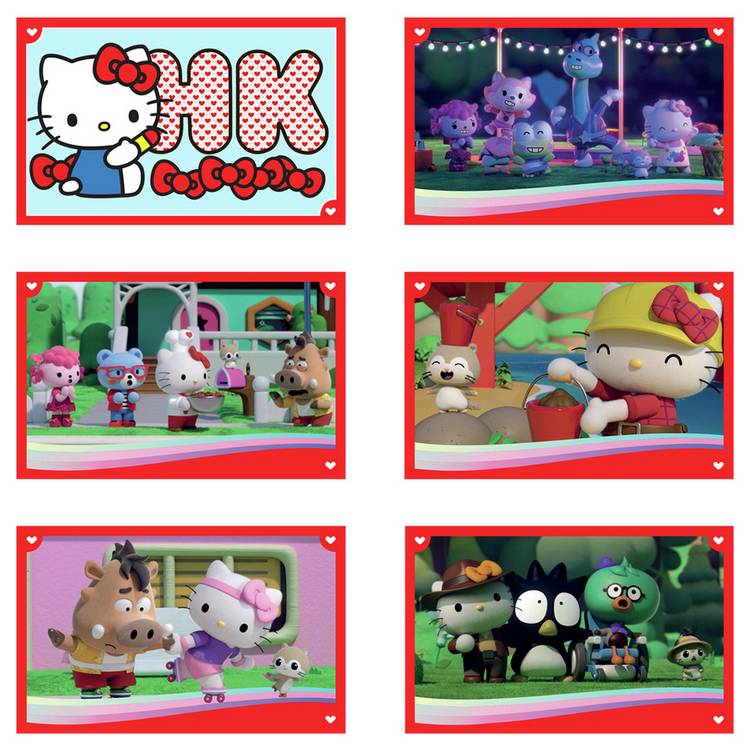 Hello Kitty 50th anniversary sticker album and sticker packets, imported from the UK