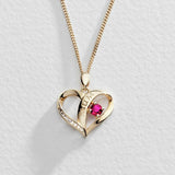 Moon & Back mum heart gold plated silver pendant with chain, UK version