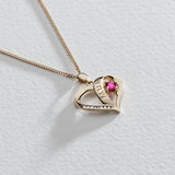 Moon & Back mum heart gold plated silver pendant with chain, UK version