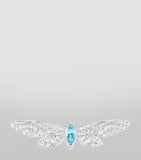 Boucheron Cicada ring white gold diamonds aquamarine (British brand)