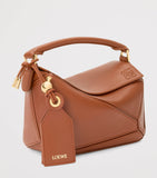 LOEWE Mini Puzzle Bag smooth lambskin leather cuboid handbag, imported from the UK