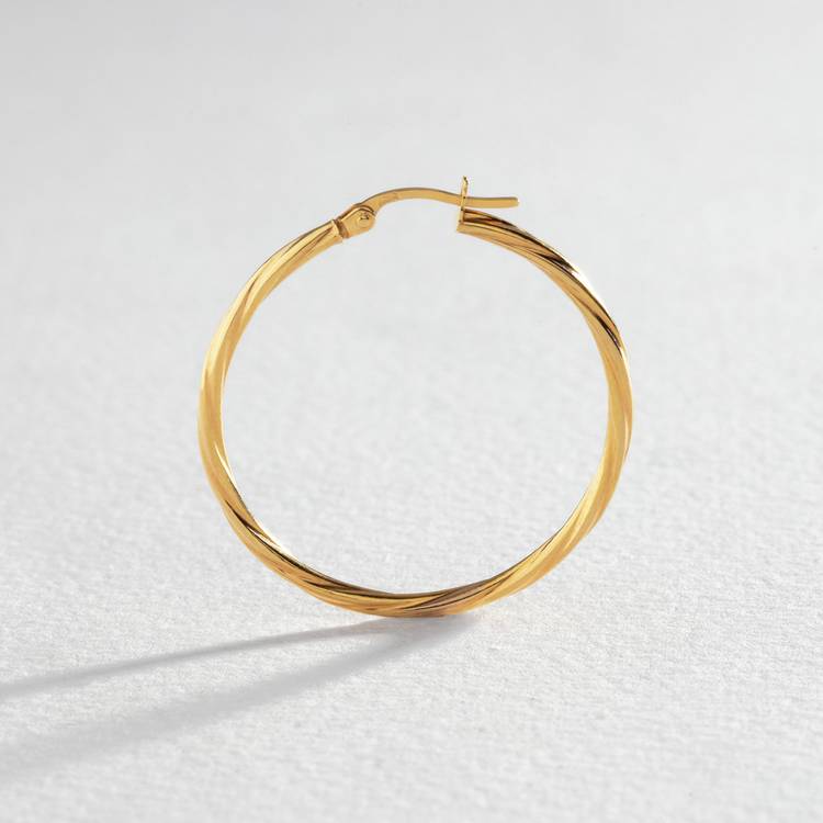 Revere 9ct gold twist creole hoop earrings, UK version