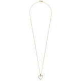 Revere 9ct gold CZ heart pendant necklace (British brand)
