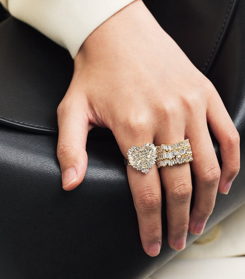 Suzanne Kalan classic heart ring in yellow gold, imported from the UK
