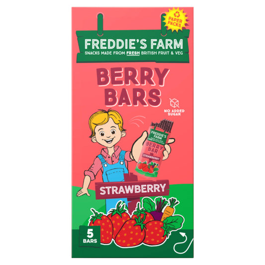 Freddie's Farm Berry Bars Strawberry 5x20g GOODS Sainsburys   