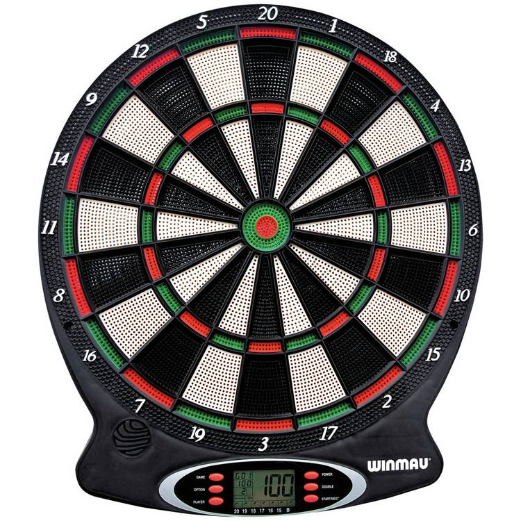 Winmau electronic dartboard with soft tip darts (British brand)