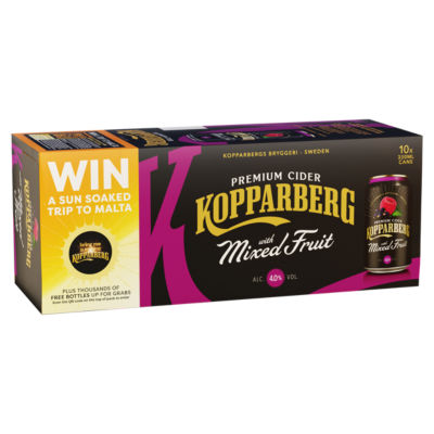 Kopparberg mixed fruit cider 10x330ml, imported from the UK