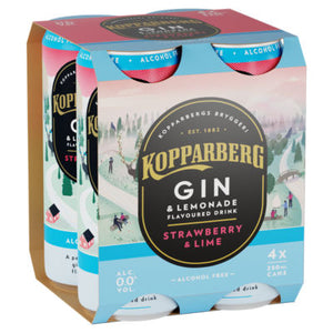 Kopparberg Gin & Lemonade Strawberry Lime Alcohol Free 4 x 250ml