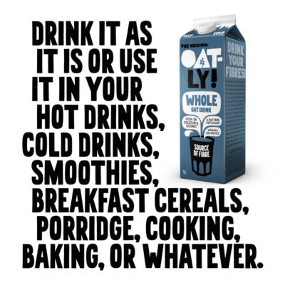 Oatly The Original Oat Drink Whole 1L, imported from the UK