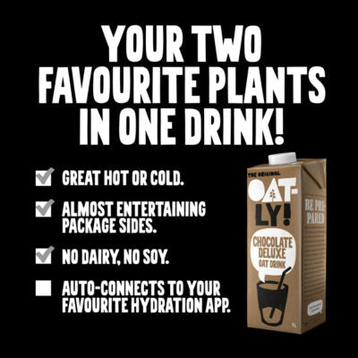 Oatly Chocolate Flavoured Oat Drink Deluxe 1L, imported from the UK