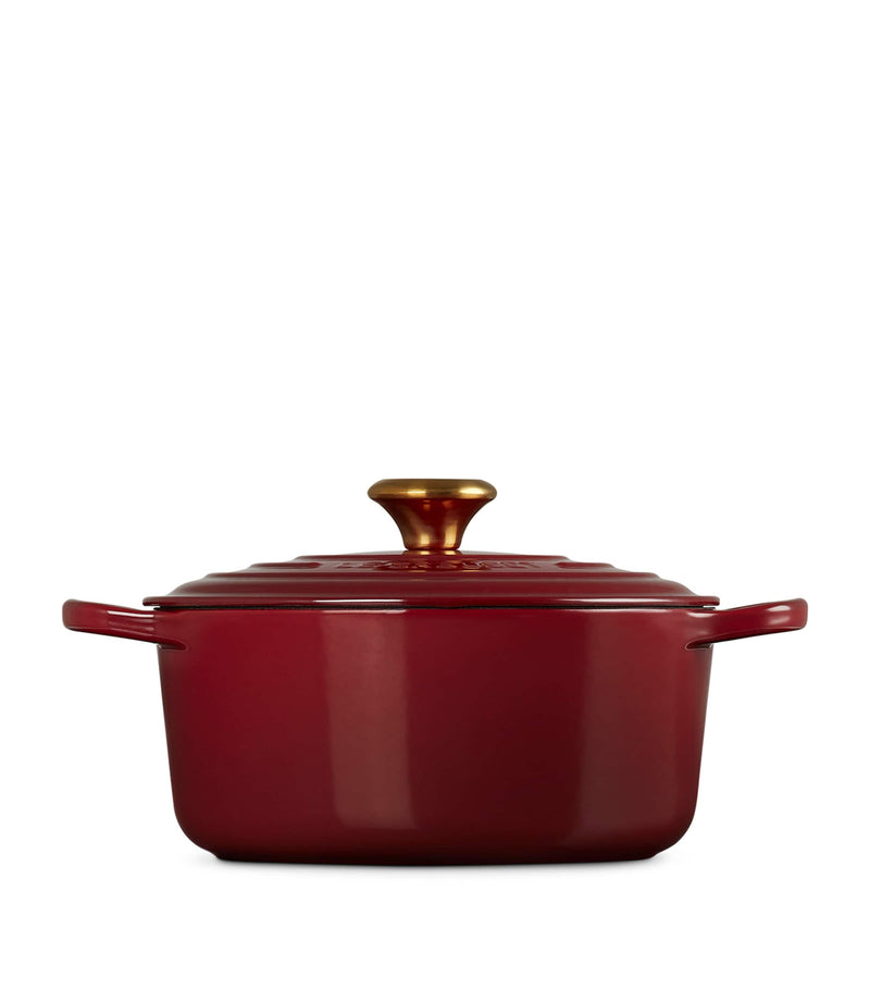 Le Creuset cast iron round casserole dish 24cm, imported from the UK
