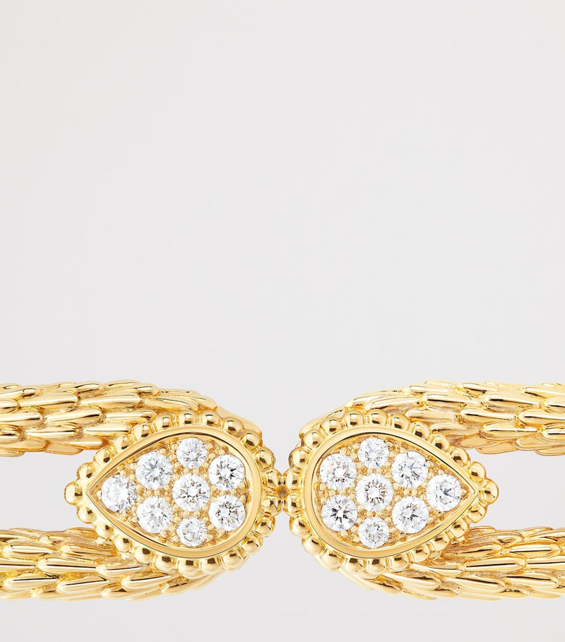 Boucheron Serpent Bohème yellow gold diamond brooch, imported from the UK