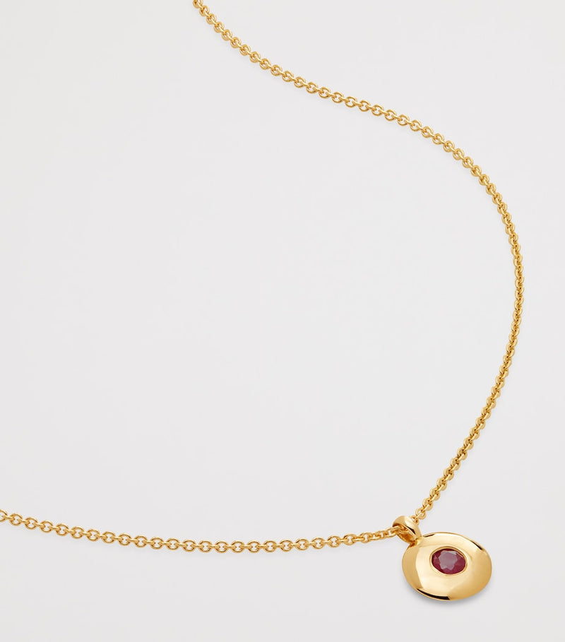 Monica Vinader gold vermeil ruby July birthstone necklace - British product