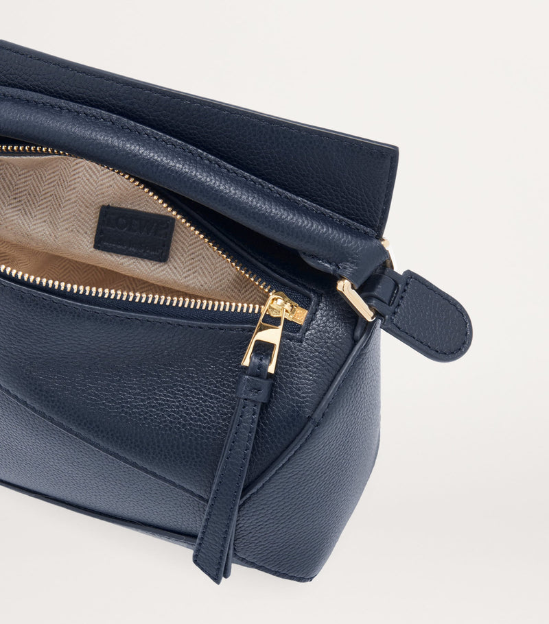 LOEWE Mini Puzzle Edge top-handle bag in calfskin, imported from the UK