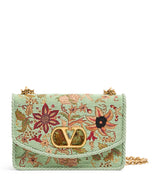 Harrods Valentino Garavani Embellished Vain Shoulder Bag H16cm x W24cm x D8cm- Buy online at McGrocer