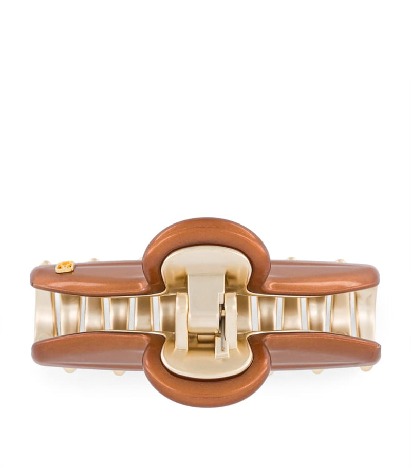 Alexandre de Paris gold-plated claw hair clip 7.5cm (British brand)